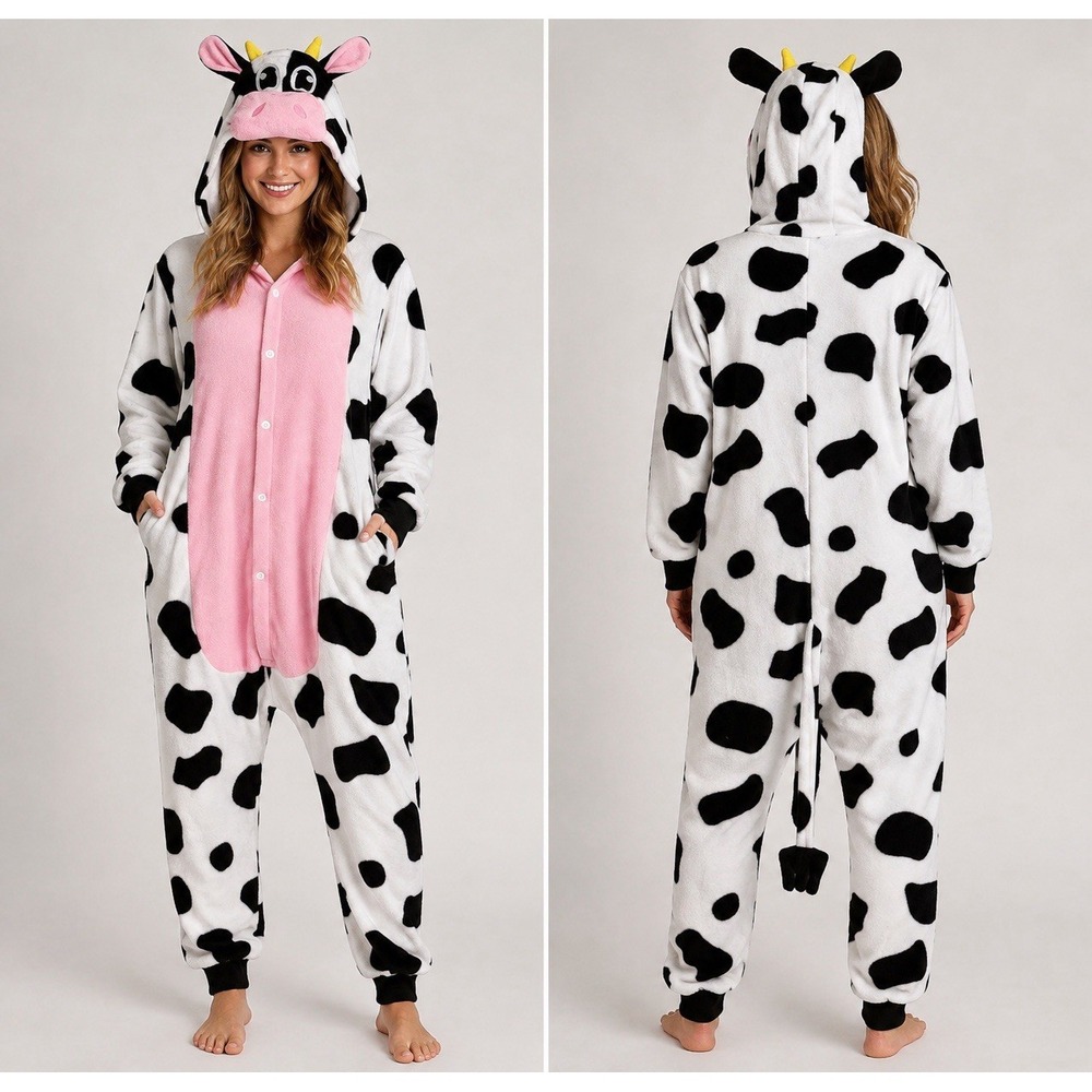 Spooktacular Creations halloween Costume!!! Child Unisex Cow Pajama Large